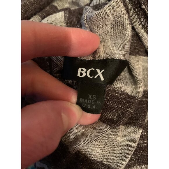 BCX Layered Top  XS USA White Build in Shirt with Gray 2 Tone Cover Shirt - Picture 2 of 9